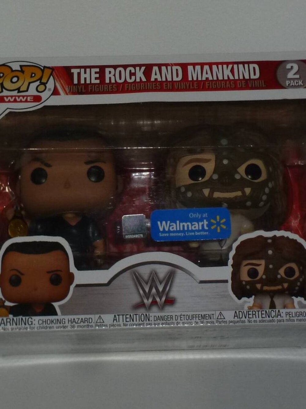 Funko Pop WWE The Rock and Mankind 2-Pack Walmart Exclusive Vinyl Figures